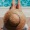 Woman at pool with effect over the image