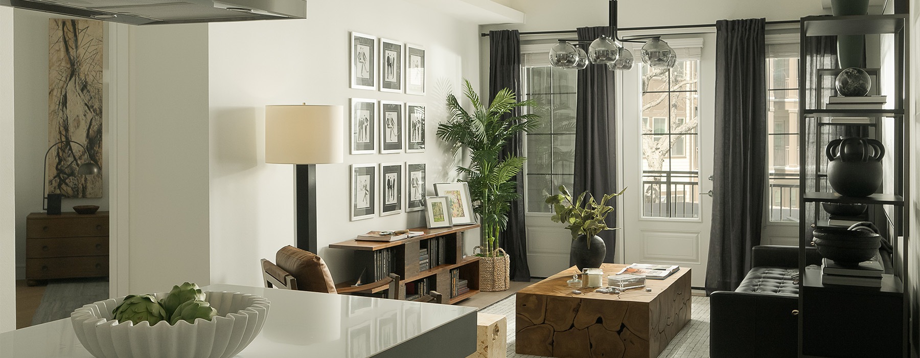 an apartment with modern decor