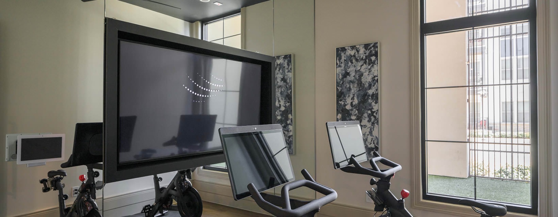 gym with spin cycles