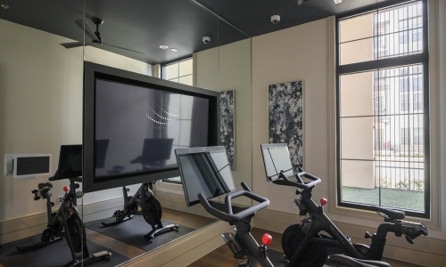 gym with spin cycles